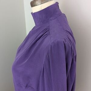 Vintage Madame Betty London Purple Silk Blouse